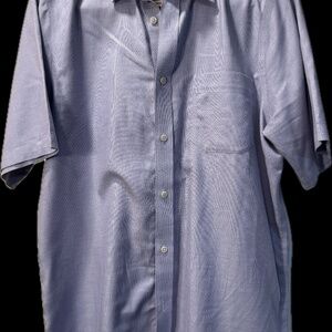 Nordstrom Smartcare Men’s Medium Lavender Short Sleeve Button Up Shirt 100% Cott